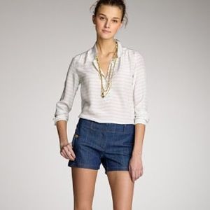 J. Crew Womens Jean Denim Navy Blue Cotton Shorts